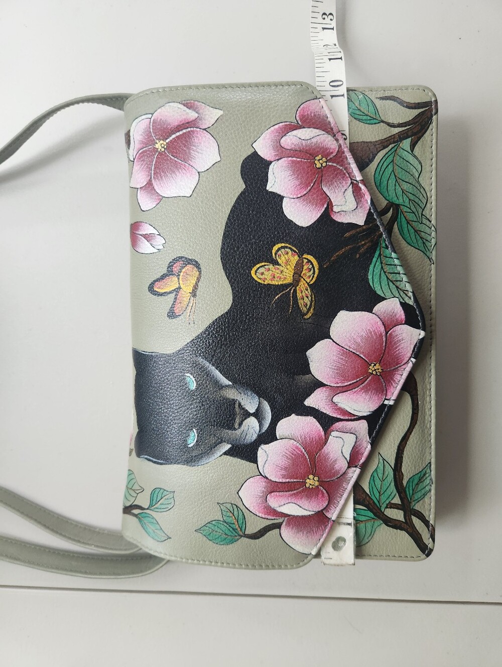 Anuschka Black Panther Floral with Pink Flowers - Picture 5 of 9